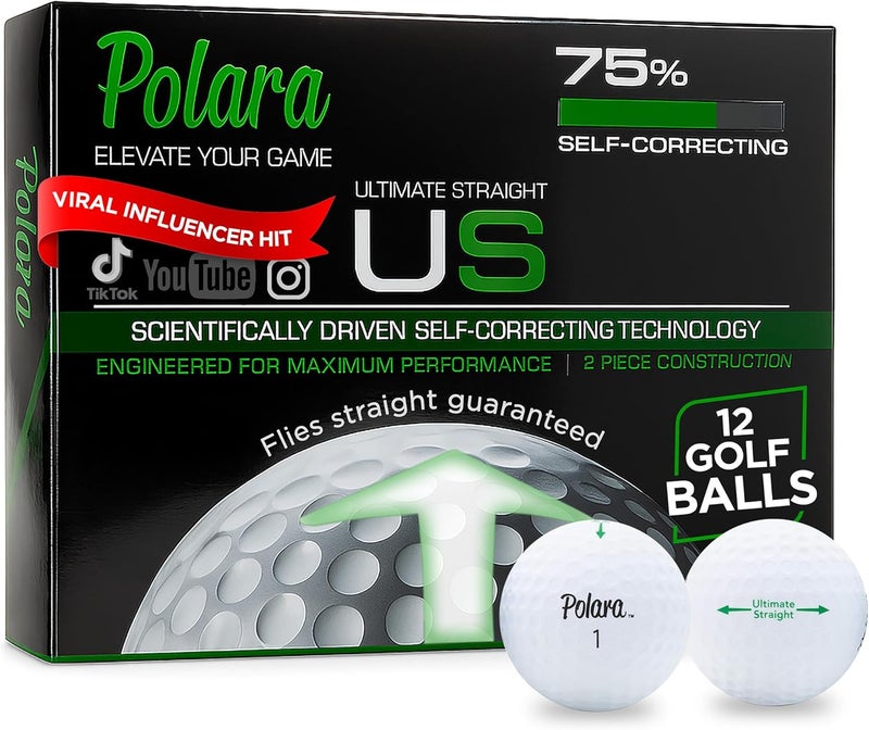 Polara Ultimate Straight Self-Correcting Golf Balls - 12 Pack - Image 1